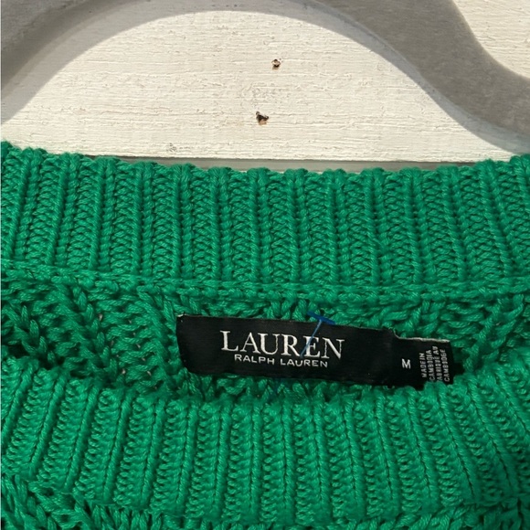 Ralph Lauren Black Label Green Crew Neck Cable Knit Sweater - Picture 15 of 15